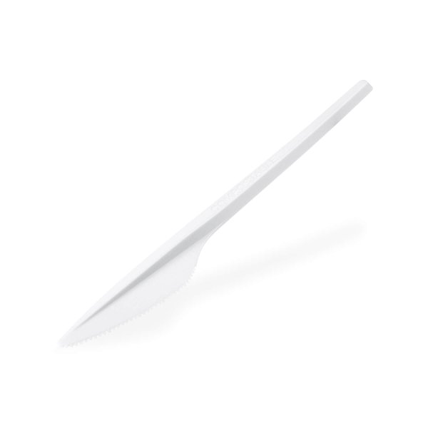Nôž z bioplastu | biely | 17 cm