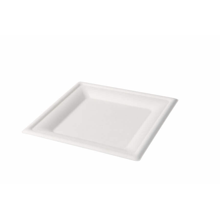 Plytký tanier štvorcový z cukrovej trstiny